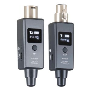 Microfoni 1 coppia Sistema di trasmettitore wireless di microfono UHF DSP Ricevitore MIC/Linea per microfono dinamico