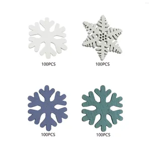 Party Decoration 100x Wooden Snowflake Embellishments Christmas For Wedding Fabric