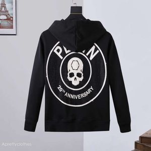 Philipe Plein Designer Men's Hoodie Warm Thick Sweatshirt Hip Hop Loose Personalized Skull Head Cover Water Diamond Luxury Men's Hoodie Plein Hoodie 758