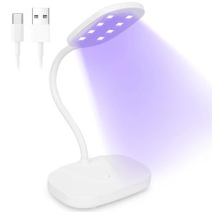 Torkar laddningsbara LED -nagelljus Lamp Nagel torktumlare bärbar svenhals Gel Light Foldbar USB för polskt torkande manikyrverktyg