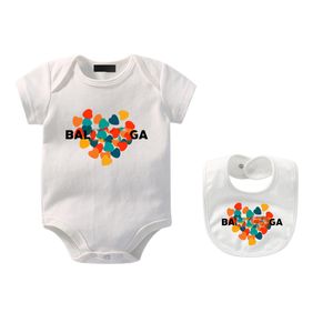 Baby Kurzärmelteamte Desifenr Kinder Jumpsuit Zweiteiler neugeborener reiner Baumwollkleidung Childrens Strampler Klassiker Druckbuchstaben Bodysuit 3-24m CSD2404086-8