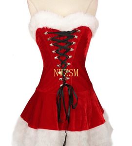 Plus Size MXXL Sexy Ladies Velvet Christmas Dress Cute Santa Claus Costume Mrs Party Fancy4532609
