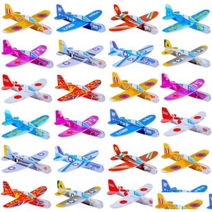 Itens de novidade Foam Gliders Planes Toys for Kids Paper Airplane Drop Drop Decoração de jardim em casa Dhya4