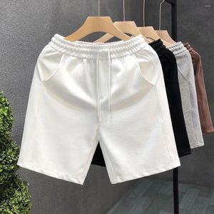 Men's Shorts 2024 Simple Drawstring Cotton Pants Male Summer Breathable Solid Color Trousers Fitness Streetwear A06