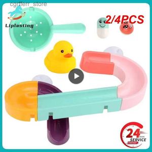 Zabawki do kąpieli dla niemowląt 2/4PCS Baby Bath Toys Ssekcja Ściana Puchar Marmurowy Race Run Track Monted Track Slippery Bath Toy Set dla dzieci L48