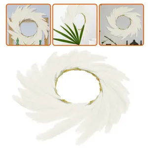 Decorative Flowers Artificial Reed Garland Home Ornament Wreath Phragmites Decor Faux Plants Indoor Imitation Boho Simulated Fake