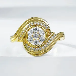 Cluster Rings Live 925 Silver Plated Gold Stripe Retro Old Money Style European And American Instagram Cold Wind Ring