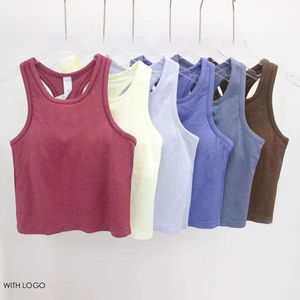 Lu-23 Align Yoga Tank Frauen Sport BH Klassiker beliebter Fiess Butter Weich Tank Fitnessstudio Crop Yoga Weste Schönheit Rückenschockdicht mit abnehmbar