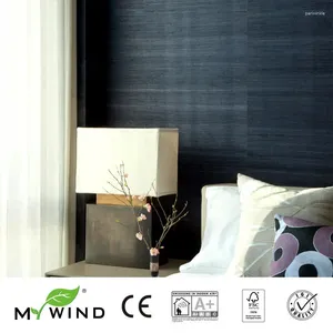 Bakgrunder 2024 My Wind Grass Cloth Wallpaper Sea Gräs 3D Designs EL For Bedroom Walls Paper Black