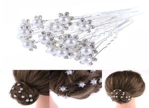 20 PCs schöne Hochzeit Brauthaarnadelkristall Strass -Perle Blumenhaarstift Sticks Clips Barrette Hair Accessoires8011009