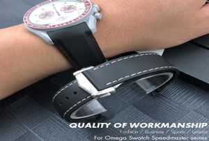 시계 밴드 19mm 20mm watchband 오메가 스피드 마스터 시계 행성 오션 문 시계 21mm 22mm 고무 실리콘 스트랩을위한 4460009