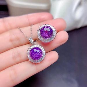 Cluster Rings Natural Amethyst 925 Стерлинговое серебряное устав