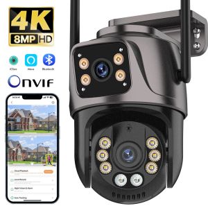 カメラ4K 8MP HD WiFiカメラデュアルレンズ外部オートトラッキングカメラ屋外ワイヤレスセキュリティPTZカメラセキュリティカメラシステム