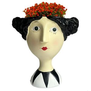 Face Planter Female Statue Women Head Planters For Indoor Plants Pots Flower Pot Plant 240325