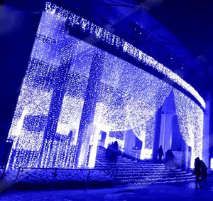 Strängar 10x4m 10x5m LED ICICLE String Fairy Christmas Lights Garlands Outdoor Curtain Wedding Decoration Guirande Lumineuseled3741695