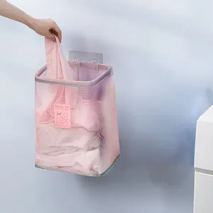 Laundry Bags Folding Hamper Basket Space Doors Behind Large Hanging Bag Storage For Closet Transparent Plaid Room Clothes