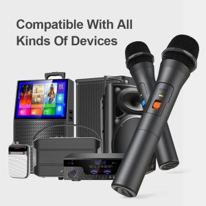 Microfoni 1 paio di kit di microfoni wireless kit portatile per microfono karaoke ricevitore usb home party smart tv smart smart mic