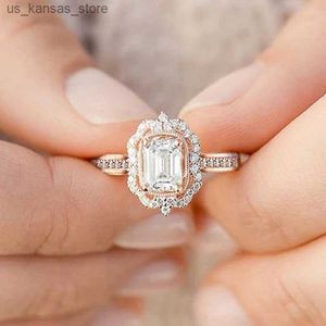 Clusterringe Huitan kreatives Design Damen Ring Engagement Hochzeit Party Damen Ring Elegant Damen Accessoires Mode Schmuck Landing240408