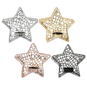 Titulares de vela Metal Candlestick Tealight Title Dining Table Ornament Star Hollow Star -Star Light para sala de estar