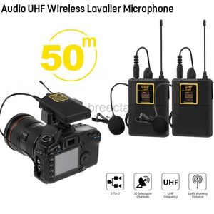 Microfones Audio UHF Microfone sem fio Lavalier com 30 canais selecionáveis Range 50m para entrevista à câmera DSLR gravação ao vivo 240408