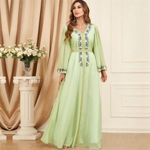 Ethnic Clothing Morocco Eid Party Caftan Abaya Muslim Women Embroidery Long Maxi Dress Turkey Arabic Kaftan Evening Robe Dubai Jalabiya