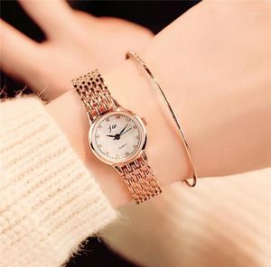 Gold Silver Stainless Steel Fashion Women Watches Diamond Luxury Ladies Wristwatches Small Charm Female Quartz Watch Gifts Clock1764439