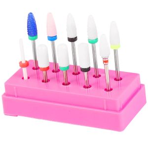 Guns Chnrmjl 7/10pcs 3/32" Ceramic Diamond Nail Drill Bit Kit Rotary Burr Electric Hine Milling Cutter for Nails Art Manicure Tool