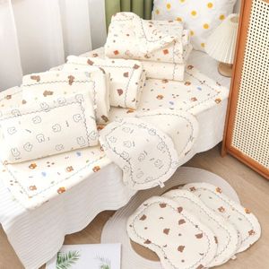 Baby Mattress Cushion Pillow Set Kids Cotton Bedding Essential Kindergarten Naptime Pillows 066B 240325