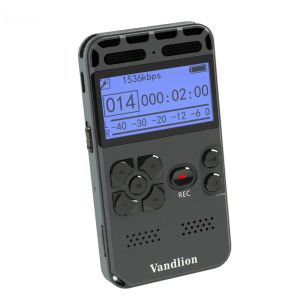 Giocatori Vandlion Professional Dictaphone Voice Activing Digital Audio Recorder 16 GB Registrazione a batteria lunga Music Player V35 V35