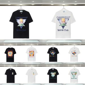 Mens Casablancas 디자이너 T 셔츠 셔츠 셔츠 남성 여자 Tshirts 편지 인쇄 짧은 슬리브 여름 카사 블랑 티셔츠 남성 느슨한 티 S-3XL