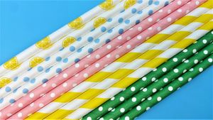 Disposable Cups Straws Straw Paper For Drink Festival Decor Kitchen Accessories With 25pcs Free Mix Pattern