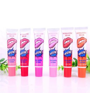 72pcs Lip Gloss Peeloff dauert für 24h ohne Färbung Marine Kollagen Lippenstift Balsam Pflanze Romantische Bär 6 Farben Make -up Feuchtigkeits1822940