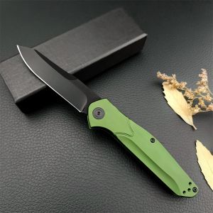 Neues grünes D2 Schwarzer Blatt Aluminiumgriff Mini Klappmesser EDC Camping Fischerei Jagdmesser Jungle Tactical Survival Messer mit Taschenclip