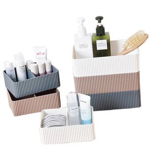 Plastic Home Office Bathroom Storage Box Grid Desktop Sundries Storage Box Makeup Organizer Cosmetic Closet Bin Case