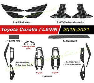 För Corolla 2019-2021 Interiörens centrala kontrollpaneldörrhandtag 3D/5D kolfiberklistermärken dekaler bilstyling Accessorie3409979