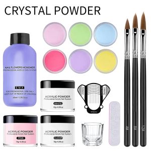 Flüssigkeiten Acrylnagel -Kit Professionelles Set Acrylpulver und Flüssigkeitsmonomer für Manikürmaterial transparentes weißes rosa Tauchpulver