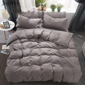 Set di biancheria da letto per tessile per casa set di colori solido set microfibra piumino grigio coperchio foglio di letti da letto camera da letto