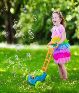 Bubble Games Grawn Mower para crianças pequenas de crianças Bolhas do soprador Máquina de Summer Summer Outdoor Push Toys Basket Stufers Birthday9062202