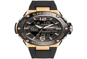 Patentdesign Fashion Smael 8033 Dual Time 5bar Alloy Bezel Sport Watch1684858