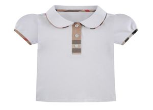 ベビー服の女の子Tシャツ綿パフ半袖Tshirtベビーサマーキッズマッチカラー格子半袖のトップスーツトリップ3189110