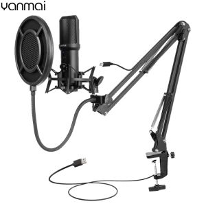 Microphones Yanmai USB Microphone Kit Studio Condenser Computer Mic med justerbar saxmandstativ för spel för spel YouTube -musik