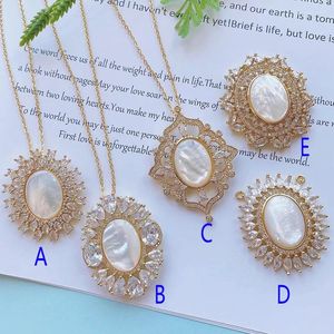 Chains 5 Pieces Shell Pendant Necklace Colorful Crystal Shape Fashion Women Jewelry 52452