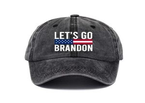 let039s go brandon ball hat anti biden funny umor baseballキャップスナップバックUSフラッグスターストライプfjbプリントデニム帽子トランプ2024 6292782