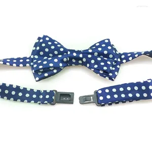 Bow Ties Navy Blue White Spots Tie Boy's Girl's Kids"Polka Dot " Tuxedo Dress Cute Butterfly Knot Gift Shirts Cravat 2024