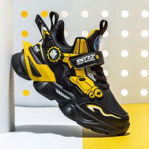 Tênis tênis mwy infantil tênis sapatos infantis mecha desenhos esportivos sapatos para meninos meninos de inverno couro impermeável sapatos de caminhada casual