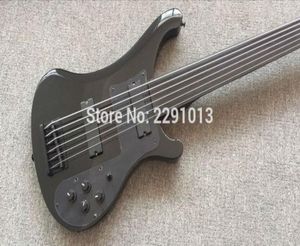 Özel 6 Dizeler Siyah 4003 Elektrikli Bas Gitar Siyah Donanım, Kakma Olmadan Fretless Klavye