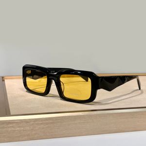 Mens Square Solglasögon 27Z Black Yellow Summer Shades Sunnies For Women Lunettes de Soleil Glasses Occhiali da Sole UV400 Eyewear