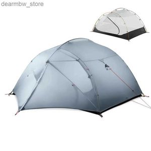 텐트 및 대피소 3F UL Gear 3 Person 4 Season 15D 캠핑 텐트 야외 Ultralight 하이킹 배낭 여행 방수 텐트 지상 시트 L48