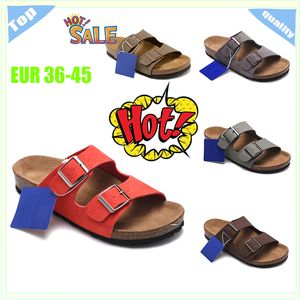 2024 Konfor Yaz Cork Terlik Erkekler Kadın Daireler Sandalet Unisex Sıradan Ayakkabılar Plaj Terlik Flip Flops Lüks Tasarımcı Terlik Slaytları EUR 36-45