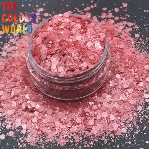 Glitter TCT280 Hexagon Formes Mix Mix размер гвозди блеск ногтя